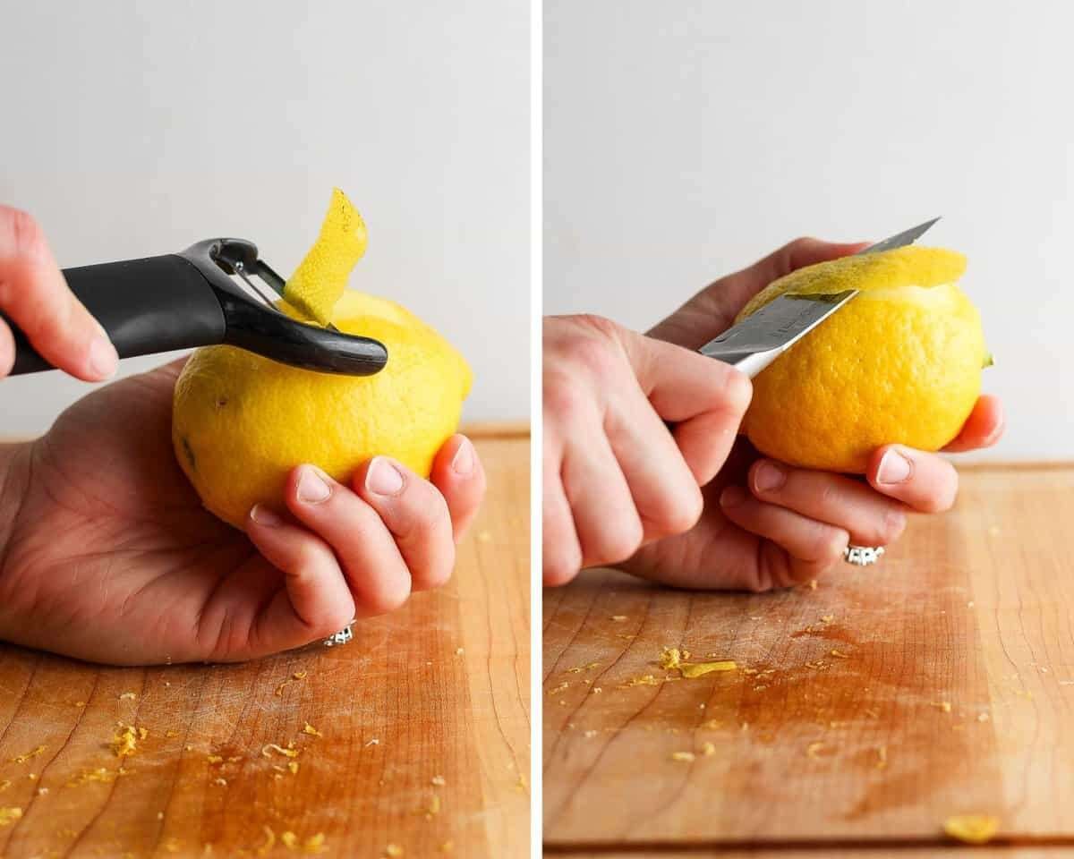How To Zest A Lemon With A Vegetable Peeler